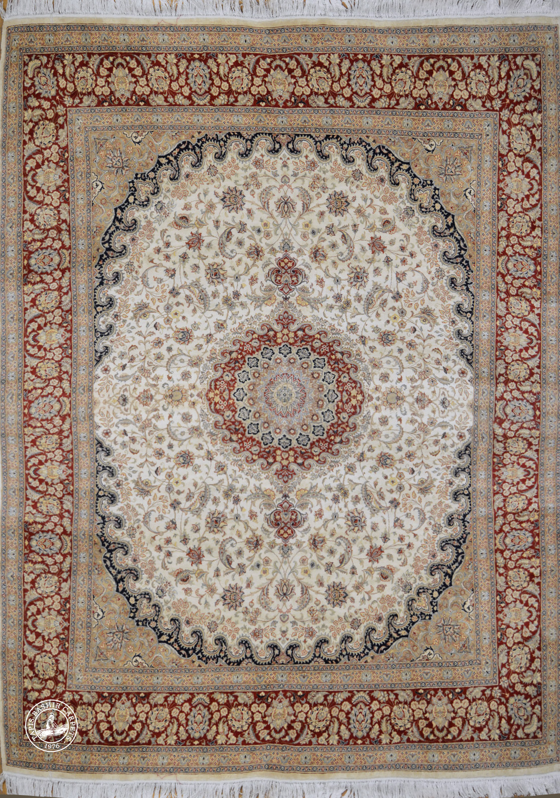 Isfahan Kitabi Nagshe Silk Carpet