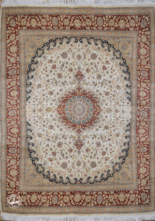 Isfahan Kitabi Nagshe Silk Carpet