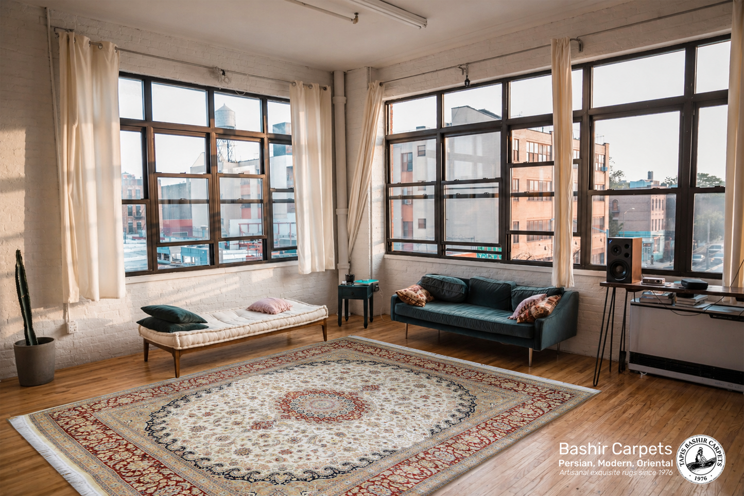 Isfahan Kitabi Nagshe Silk Carpet