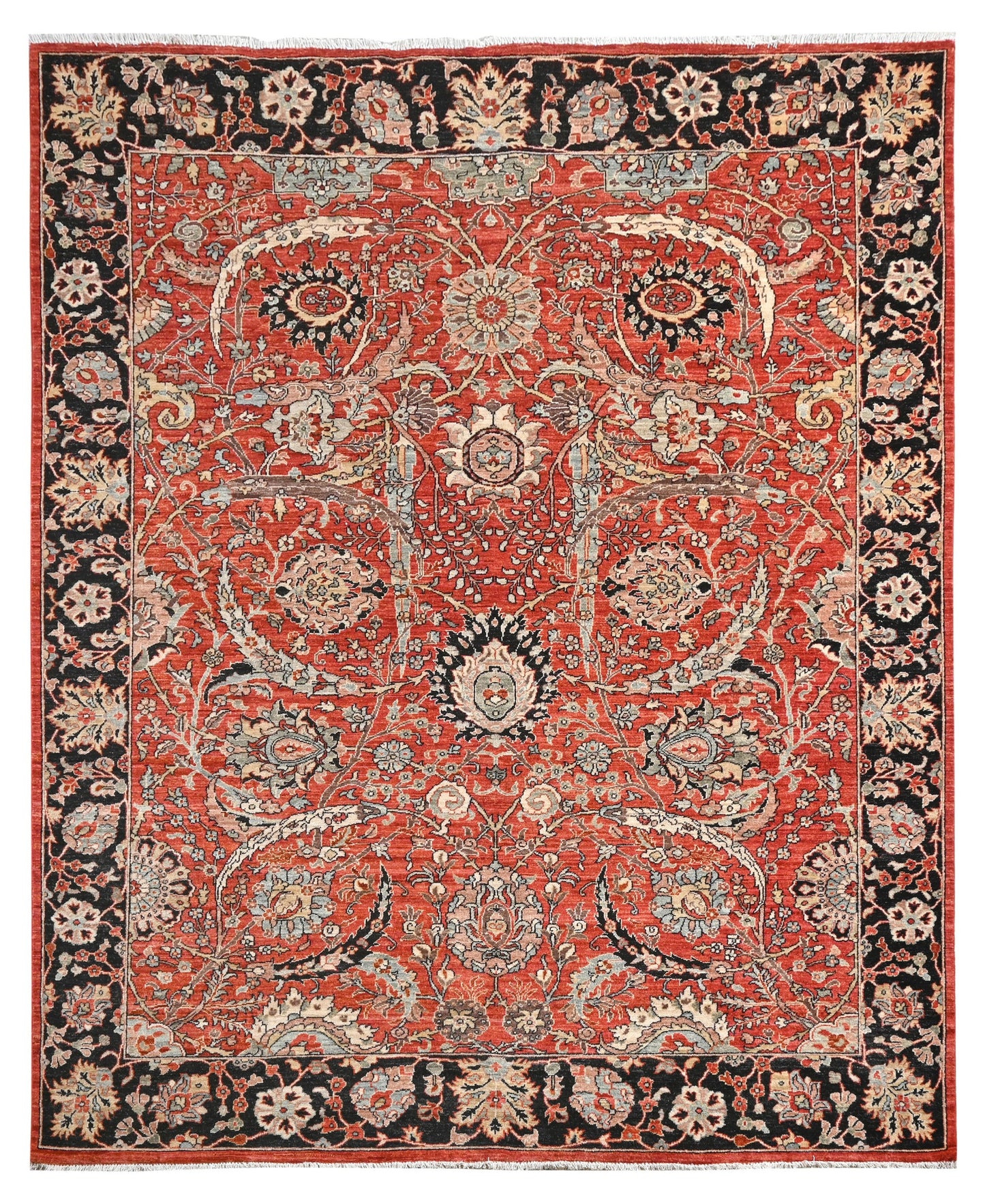 Clark Sickle Leaf Carpet | 9'9" x 8'2"| Home Decor | Red Wool Area Rug