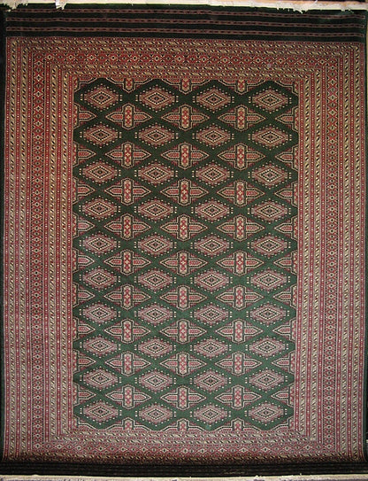 Fine Bokhara Carpet | 11'11" x 9' feet | Genuine Hand-knotted Wool Area Rug