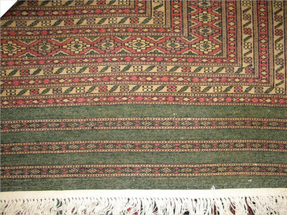 Fine Bokhara Carpet | 11'11" x 9' feet | Genuine Hand-knotted Wool Area Rug