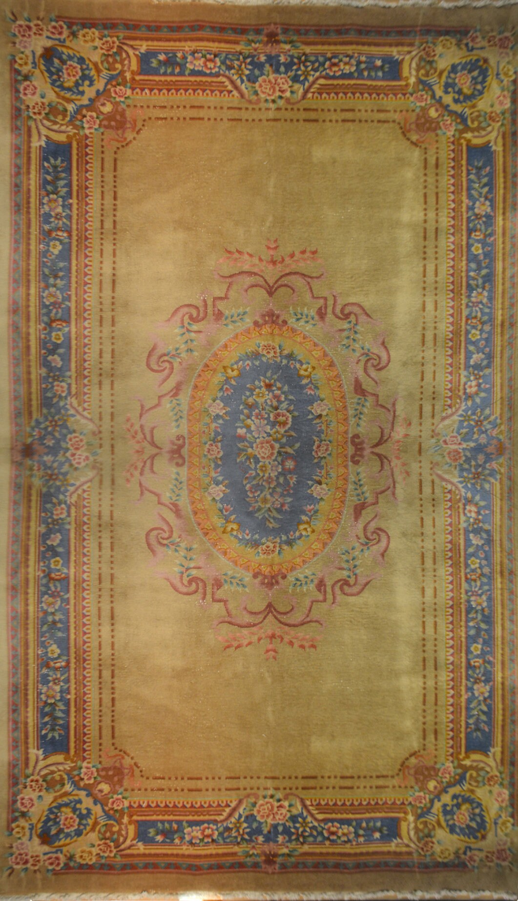 Semi-Antique Aubusson Carpet, circa 1960 | 14' x 8'4" | Home Decor | Chinese Area Rug