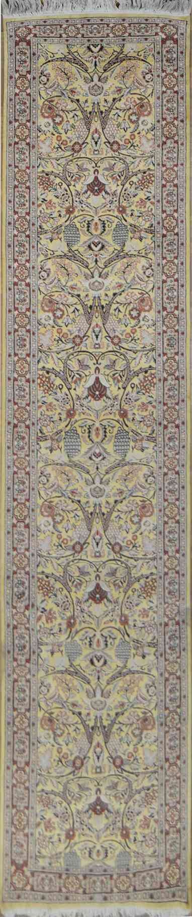 Ghoum Millefleurs Runner Rug | 12'4" x 2'7" | Genuine Hand-knotted Rug | Area Rug