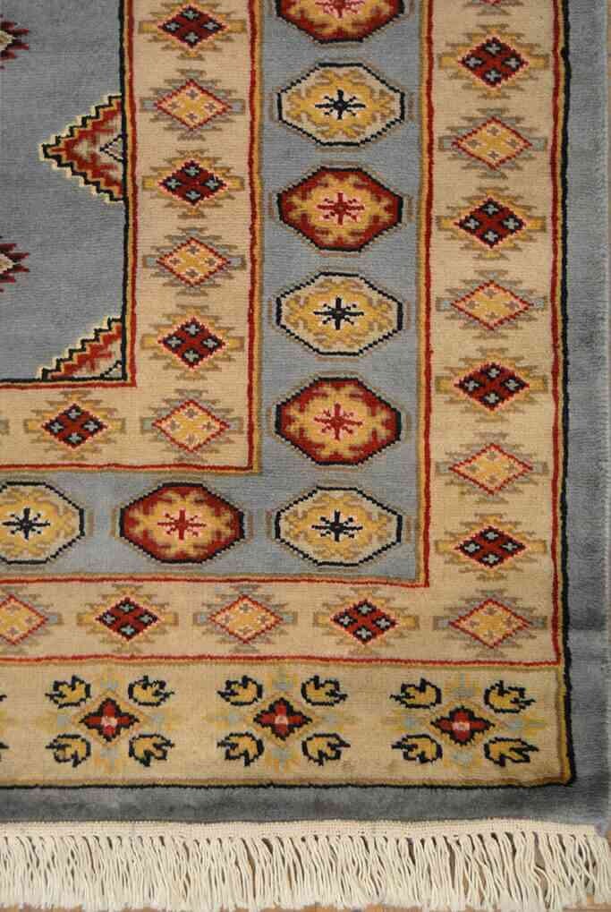 Fine Bokhara Wool Rug | 7'11" x 6'9" | Home Decor | Hand-knotted Area Rug
