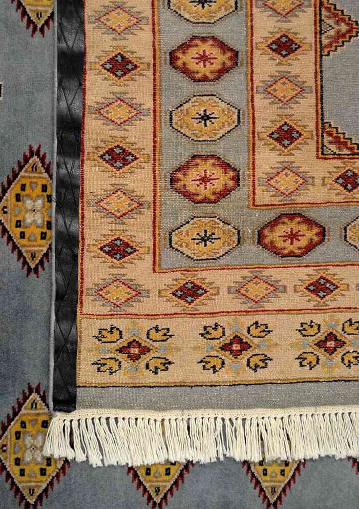 Fine Bokhara Wool Rug | 7'11" x 6'9" | Home Decor | Hand-knotted Area Rug