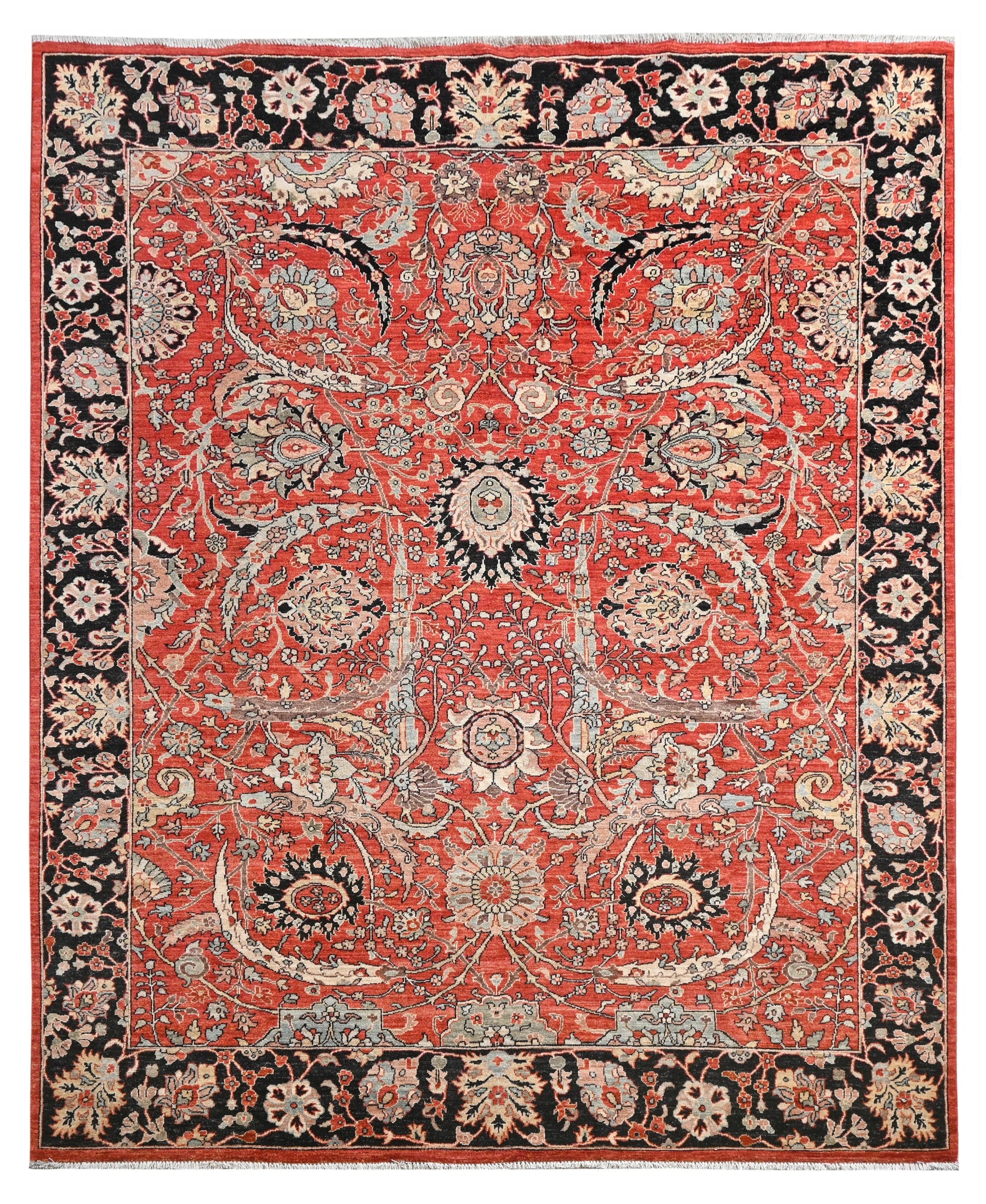 Clark Sickle Leaf Carpet | 9'9" x 8'2"| Home Decor | Red Wool Area Rug