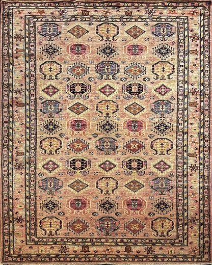 Kazakh Wool Carpet | 8'8" x 5'11" | Home Decor | Hand-Knotted Rug