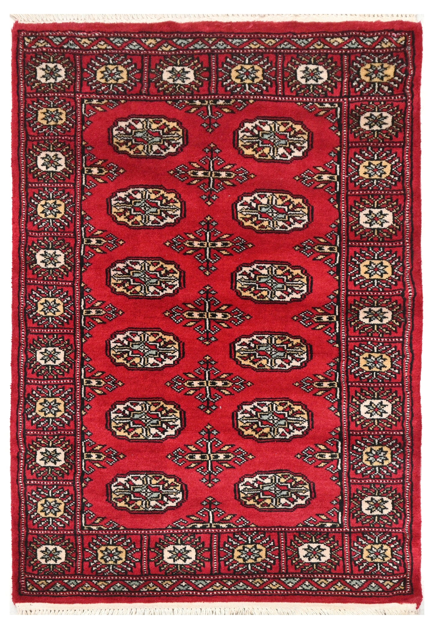 Royal Bokhara Rug | 3'7" x 2'4" | Genuine Hand-knotted Carpet | New Wool Area Rug