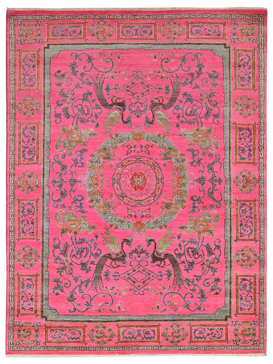 Pavo Cristatus Carpet | 9'1" x 6'1'' | Home Decor | Hand-knotted Area Rug