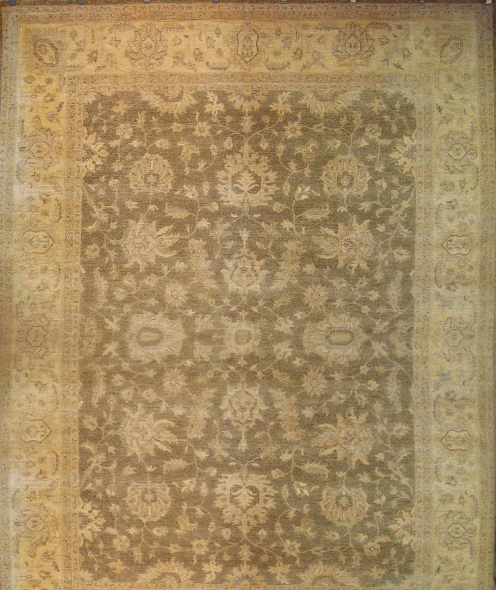 Faryab Lotus Gardens Carpet | 12'2" x 9'1" | Home Decor | Wool Area Rug