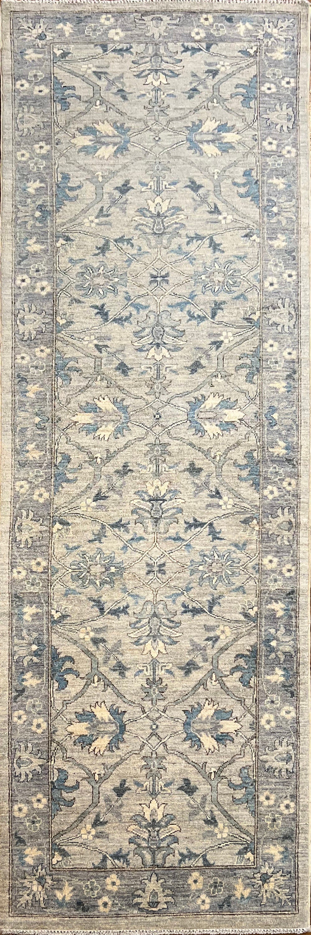 Kandahar Gardens Runner Rug | 10' x 2'11" | Genuine Hand-knotted Rug | Area Rug