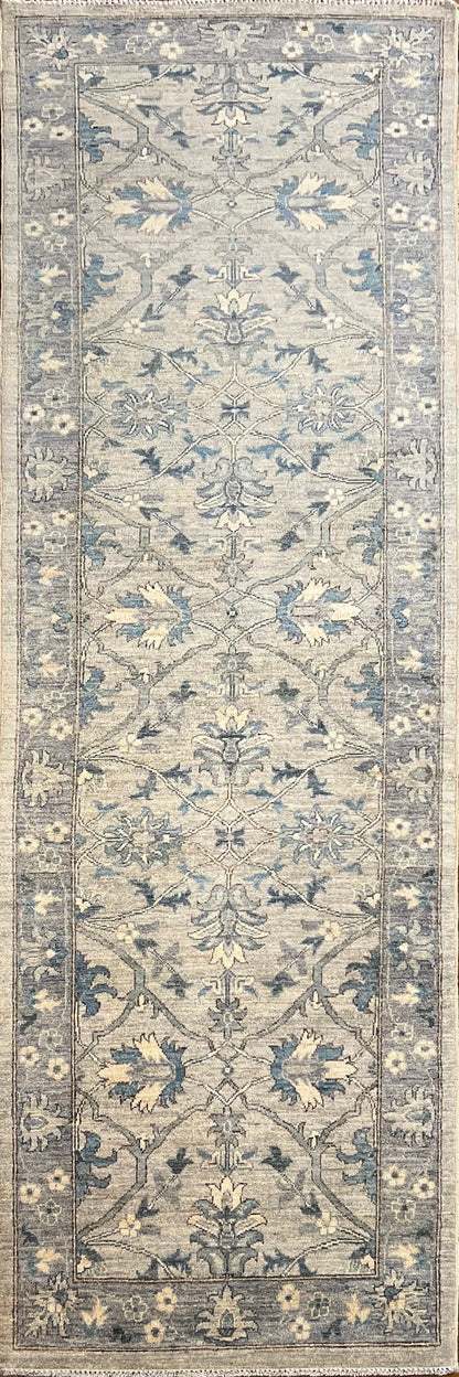 Kandahar Gardens Runner Rug | 10' x 2'11" | Genuine Hand-knotted Rug | Area Rug