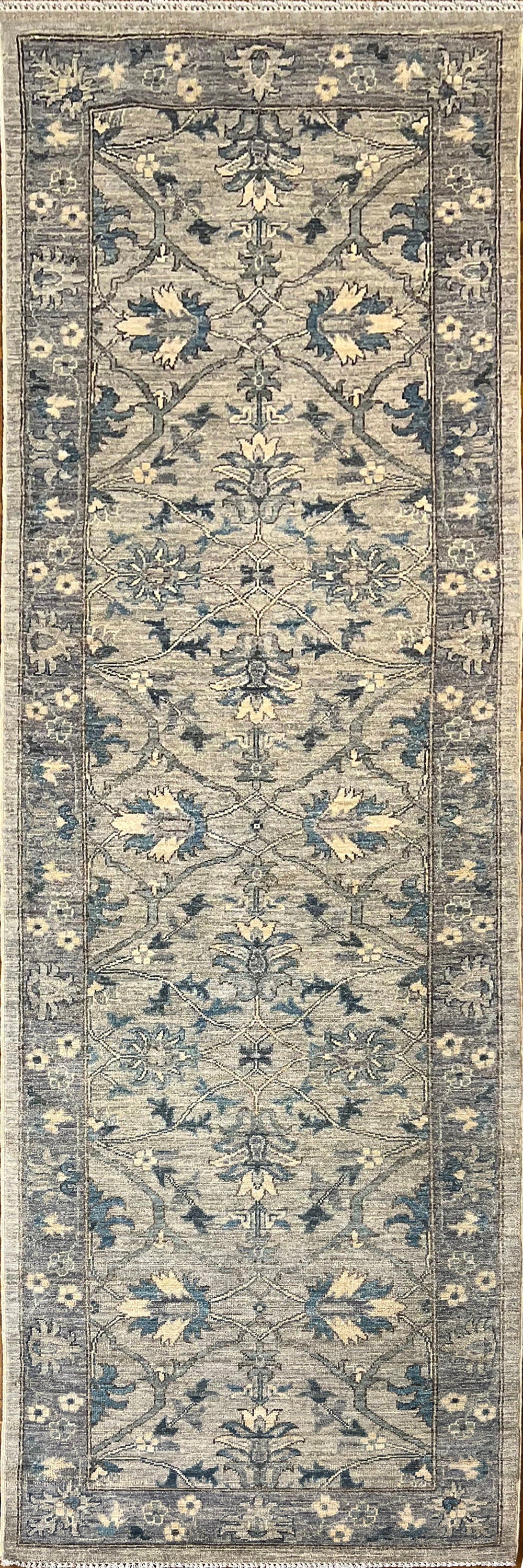 Kandahar Gardens Runner Rug | 10' x 2'11" | Genuine Hand-knotted Rug | Area Rug