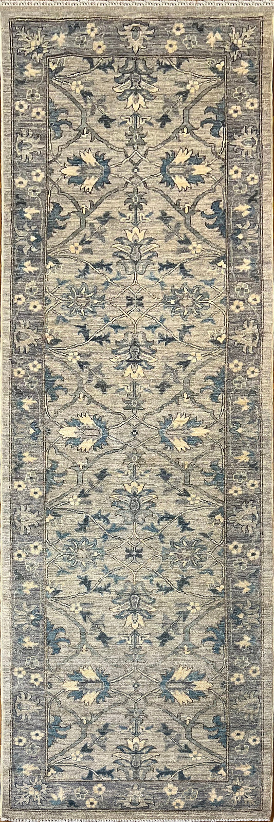 Kandahar Gardens Runner Rug | 10' x 2'11" | Genuine Hand-knotted Rug | Area Rug