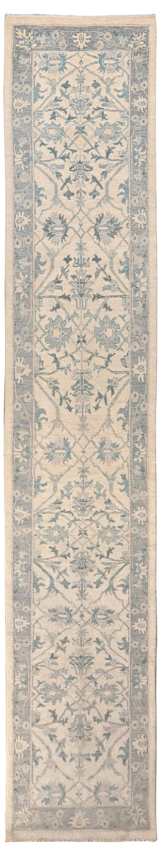 Kandahar Gardens Runner Rug | 16'1" x 2'11" | Genuine Hand-knotted Rug | Area Rug