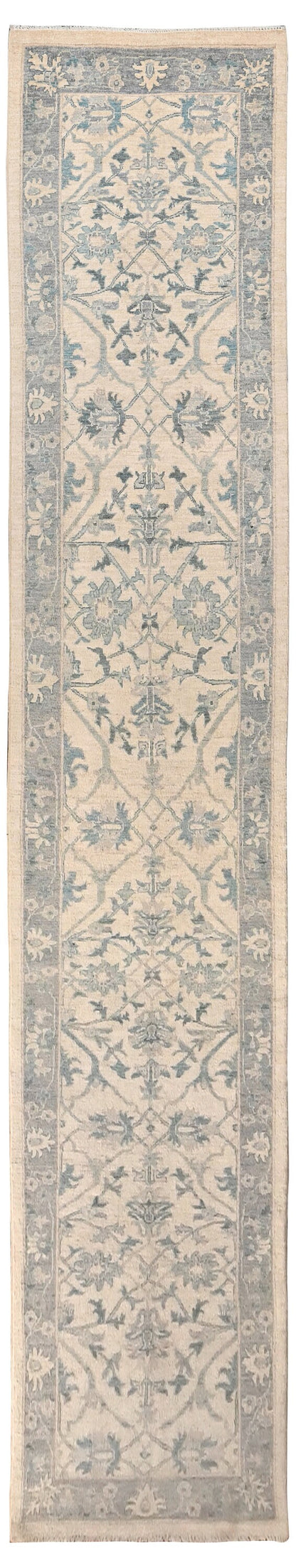 Kandahar Gardens Runner Rug | 16'1" x 2'11" | Genuine Hand-knotted Rug | Area Rug