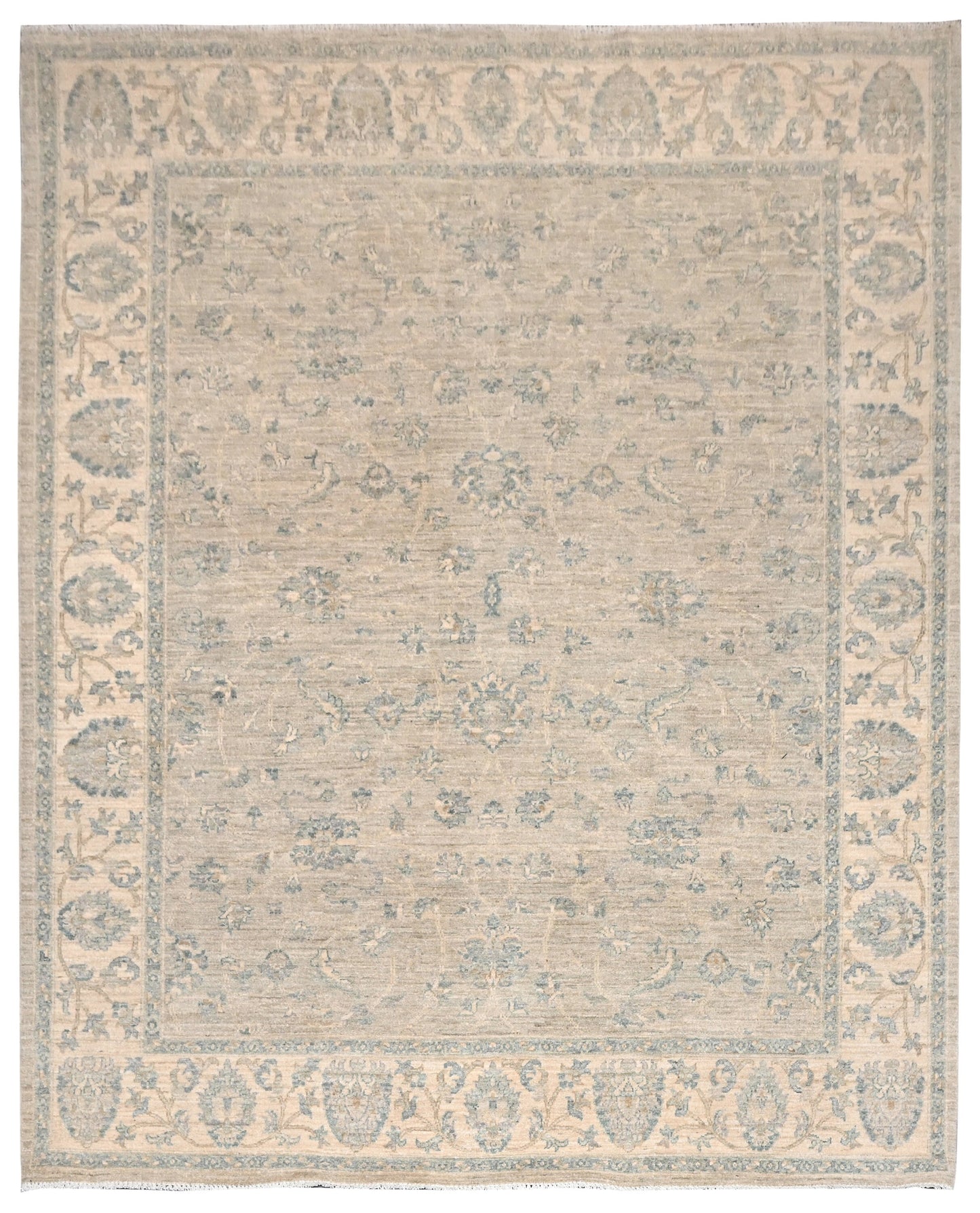 Faryab Lotus Gardens Carpet | 8'2" x 7' | Home Decor | Hand-knotted Wool Area Rug