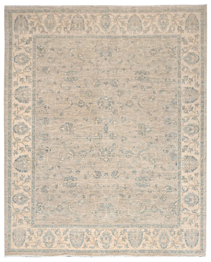Faryab Lotus Gardens Carpet | 8'2" x 7' | Home Decor | Hand-knotted Wool Area Rug