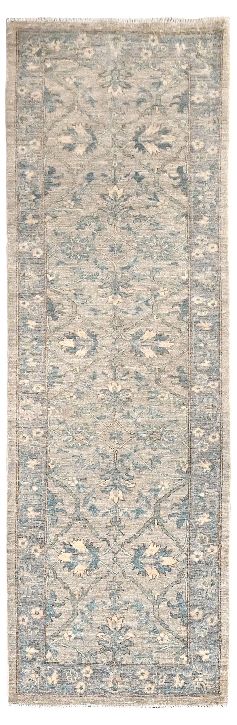 Kandahar Gardens Runner Rug | 9'9" x 2'11" | Genuine Hand-knotted Rug | Area Rug