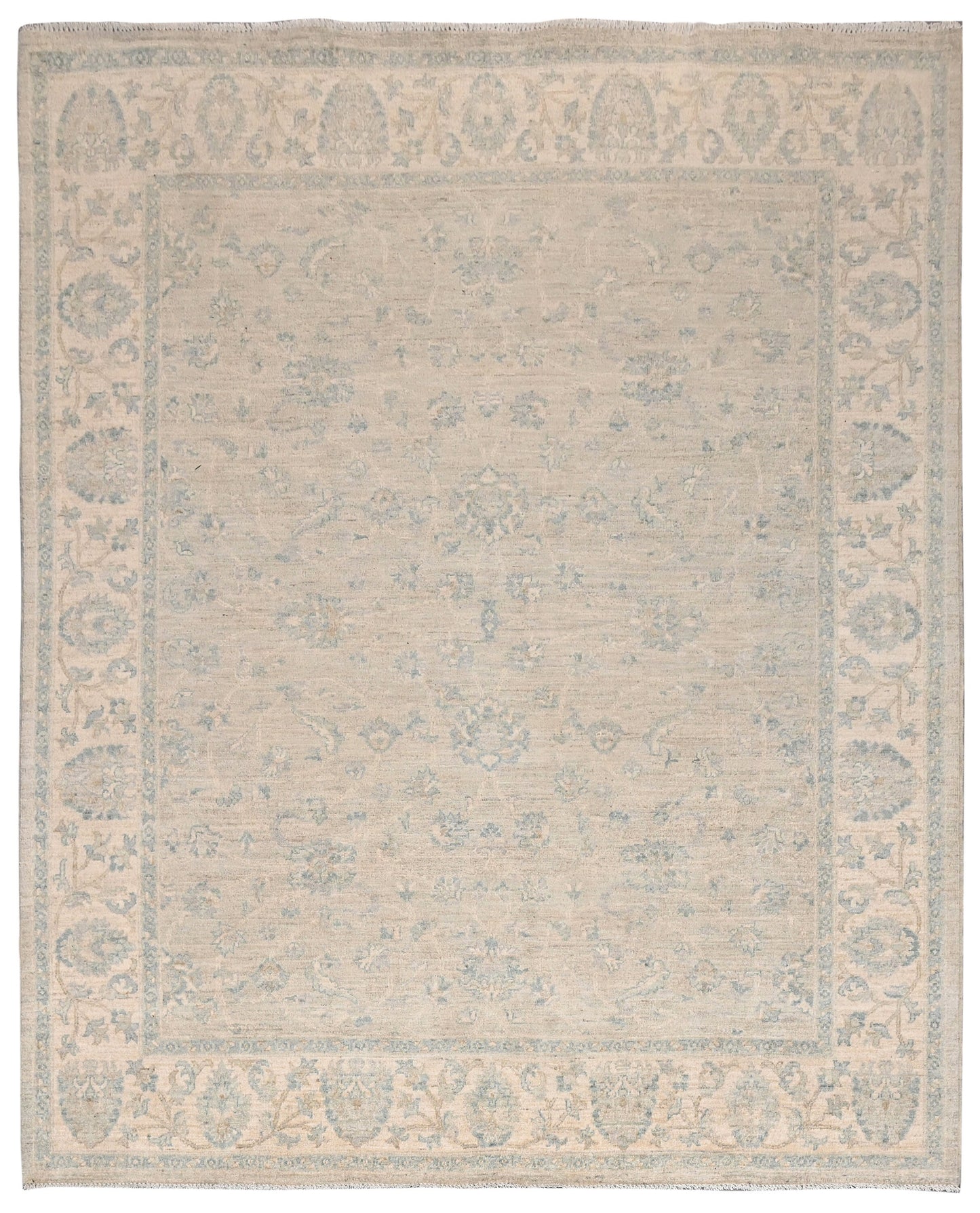 Faryab Lotus Gardens Carpet | 8'2" x 7' | Home Decor | Hand-knotted Wool Area Rug