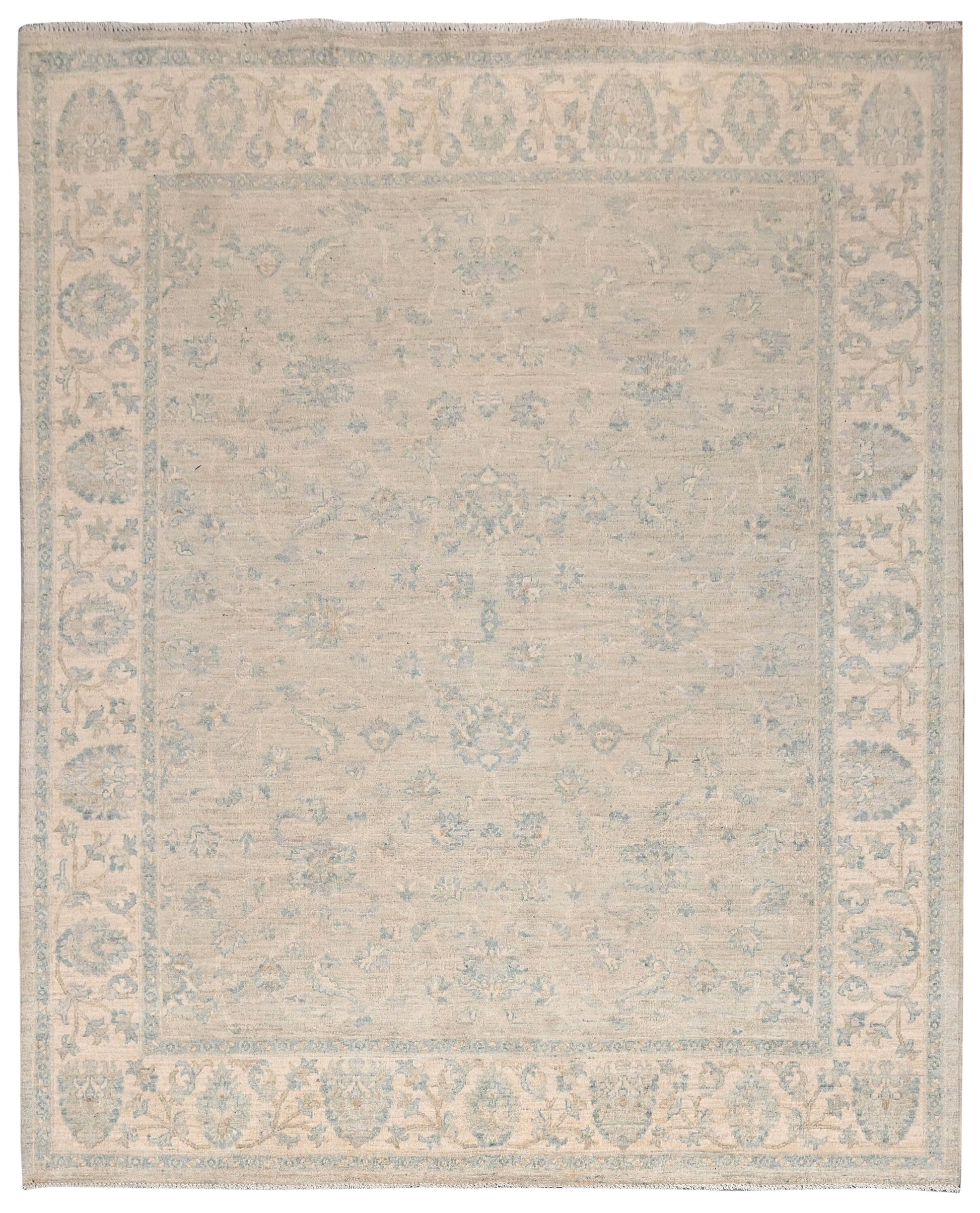 Faryab Lotus Gardens Carpet | 8'2" x 7' | Home Decor | Hand-knotted Wool Area Rug