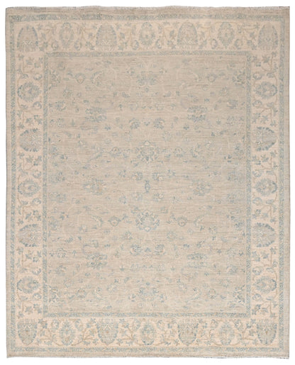 Faryab Lotus Gardens Carpet | 8'2" x 7' | Home Decor | Hand-knotted Wool Area Rug